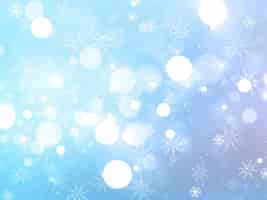 無料写真 雪片、星、ボケの光とクリスマスの背景