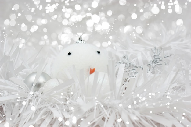 Christmas background with snowman ball