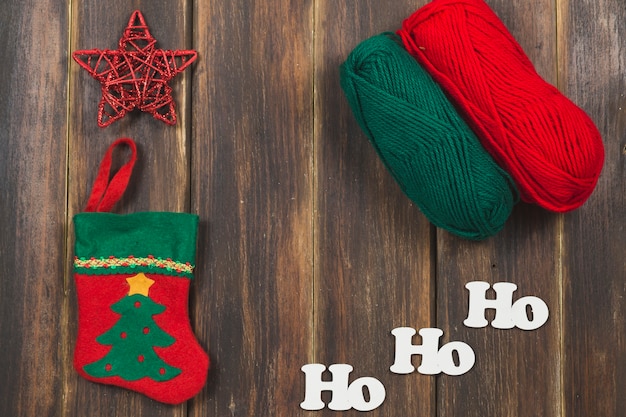 Christmas background with wool