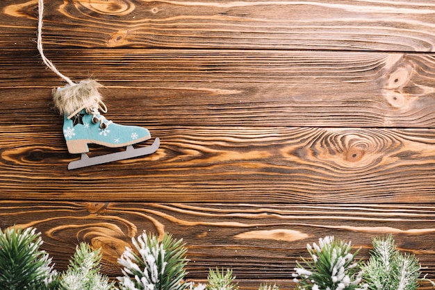 Christmas background on wood