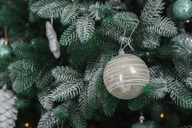 Christmas ball on fir tree