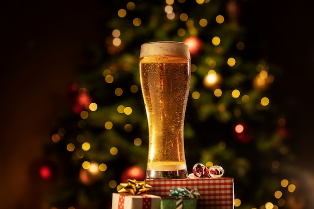 Christmas beer still life