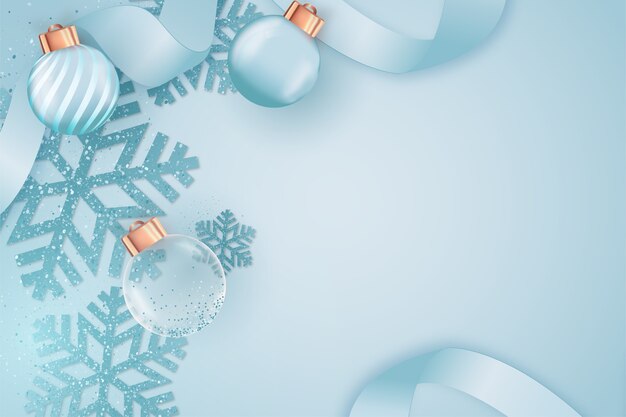 Christmas blue background with christmas decoration