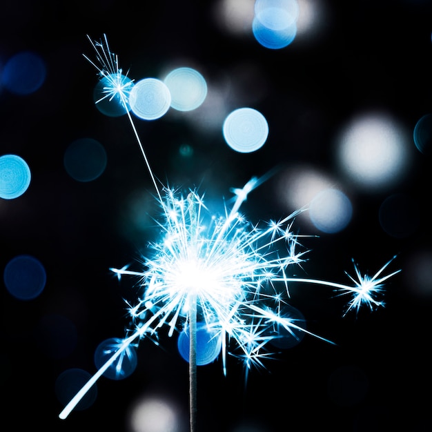 Foto gratuita natale blu sparkler