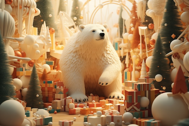 Christmas celebration with bear
