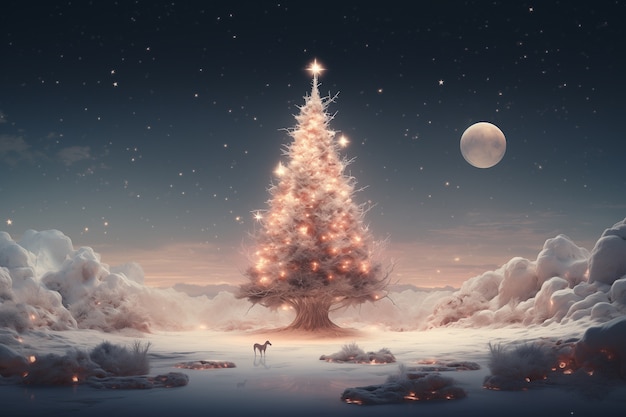장식 된 나무 와 함께 크리스마스 축하