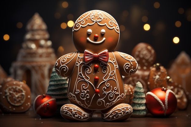 Free photo christmas celebration with gingerbread