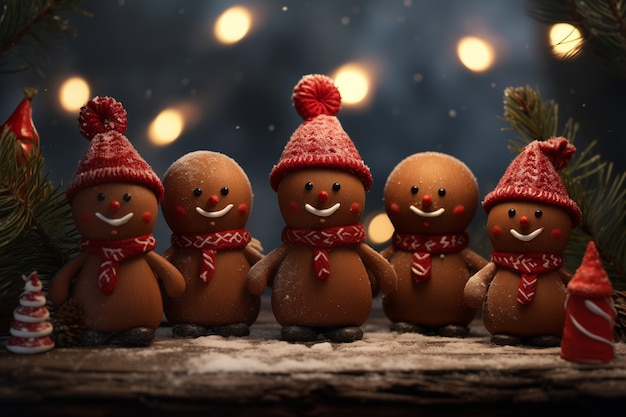 Free photo christmas celebration with gingerbread