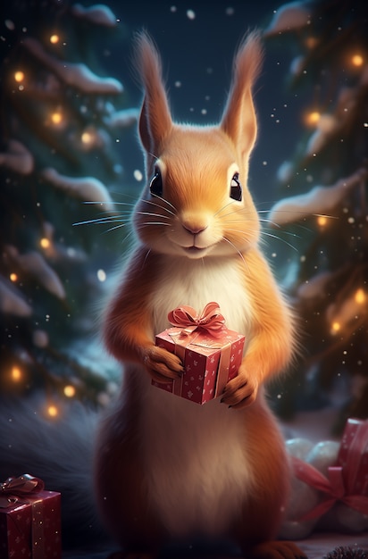 Christmas celebration with rabbit
