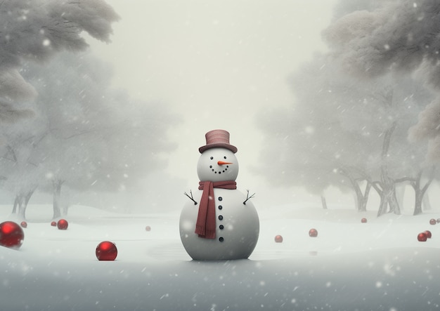 Free photo christmas celebration with  snowman