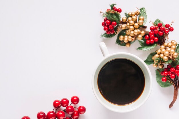 ベリーとコーヒーのクリスマスの組成