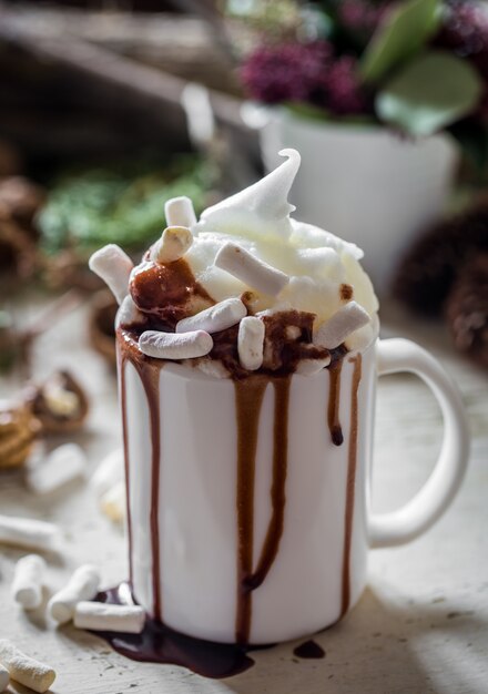 Christmas composition Cup of cocoa