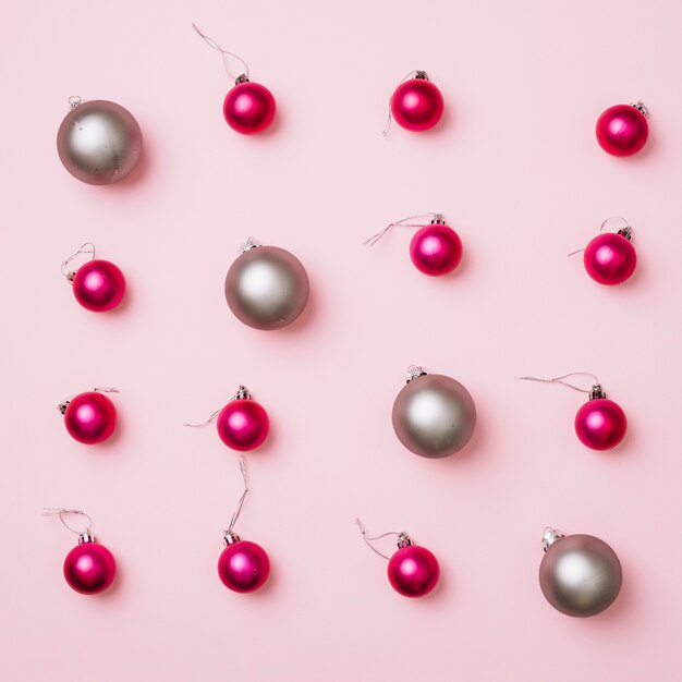 christmas composition of shiny baubles 