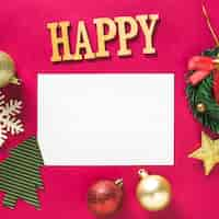 Free photo christmas composition with paper and letters