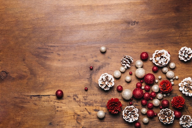 Christmas composition with petal decoration