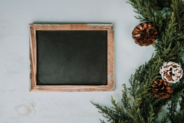 Christmas composition with slate