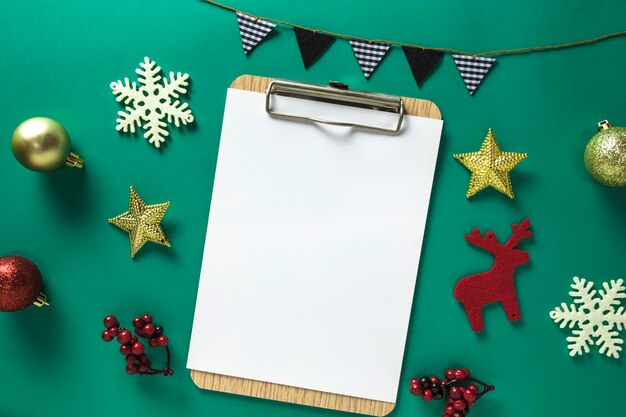 Christmas concept with clipboard