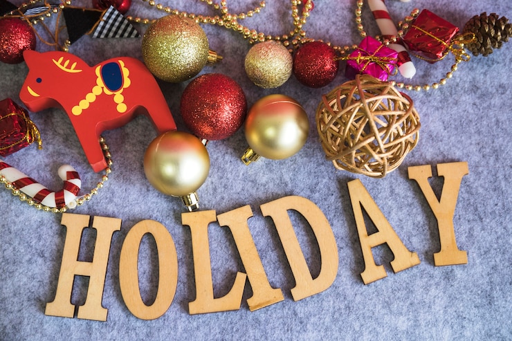 Free Photo christmas concept with holiday letters