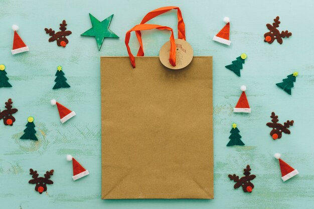 Christmas concept with paper bag