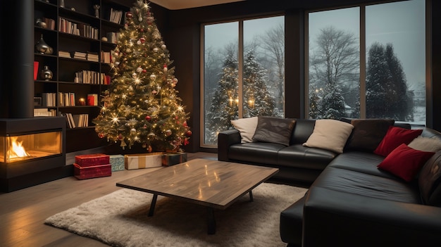 Foto gratuita casa con decorazioni natalizie