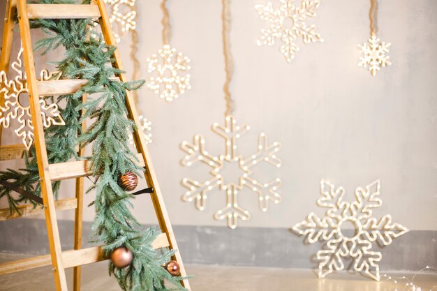 Christmas decoration on ladder