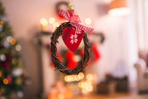 円形状のクリスマスの装飾