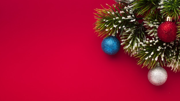 Christmas decoration with copy space