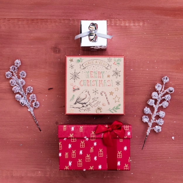 Christmas decoration with two gift boxes