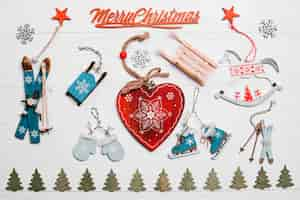 Free photo christmas decoration with winter elements