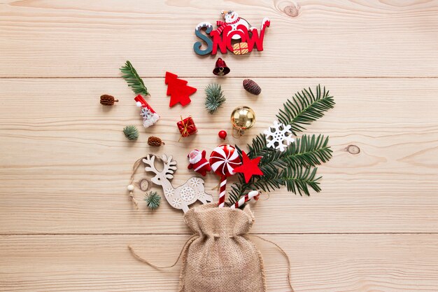 Christmas decorations with pine branches