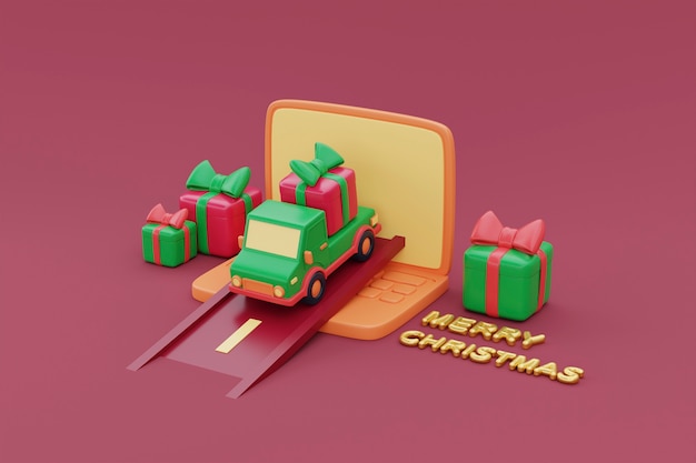 Christmas delivery concept rendering