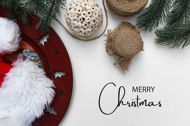 Christmas elements on white background