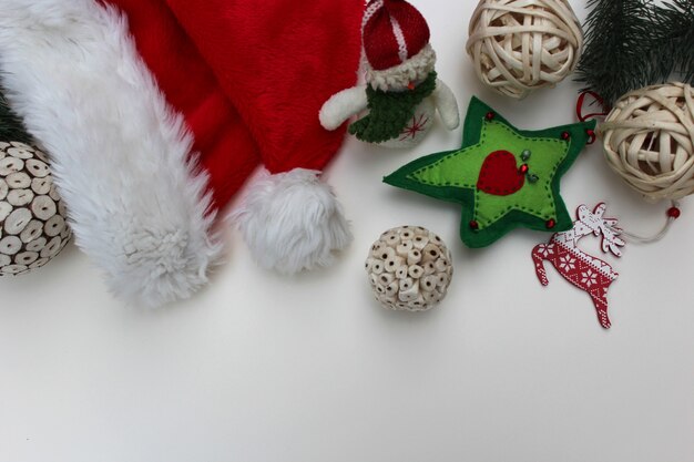 Christmas elements on white background