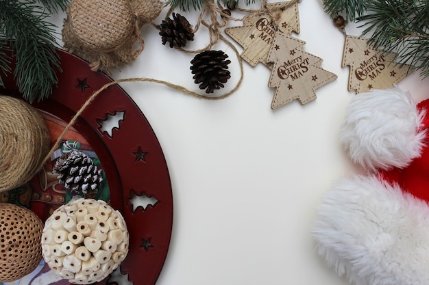 Free photo christmas elements on white background