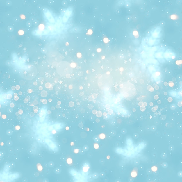 Free photo christmas festive background with bokeh lights and stars design