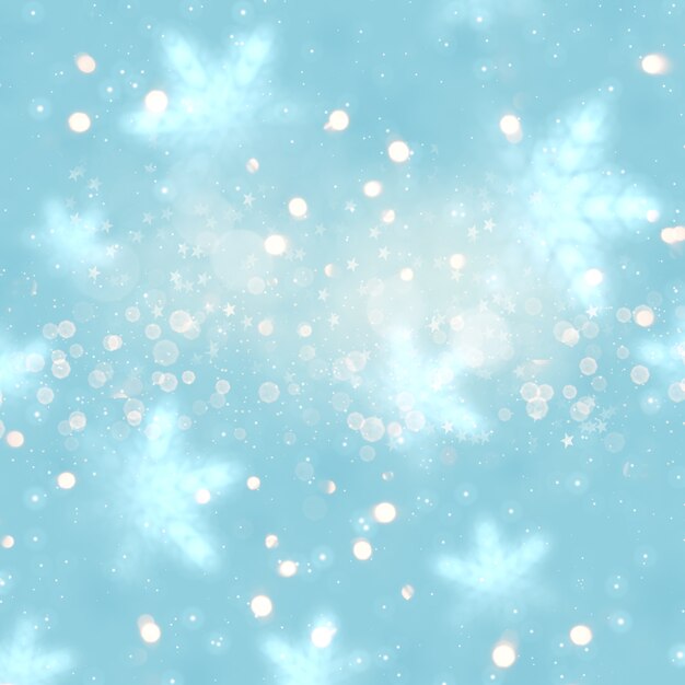 Christmas festive background with bokeh lights and stars design