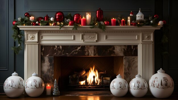 christmas fireplace background