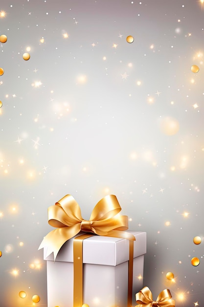 Free photo christmas gift boxes with shiny lights background