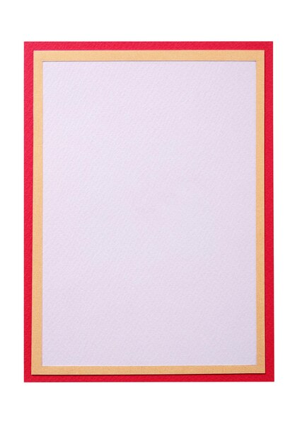 Christmas gift card plain red border frame vertical isolated