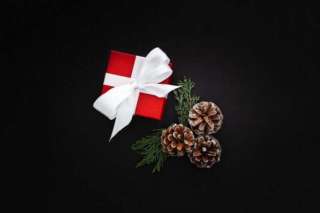Christmas gifts on a black background
