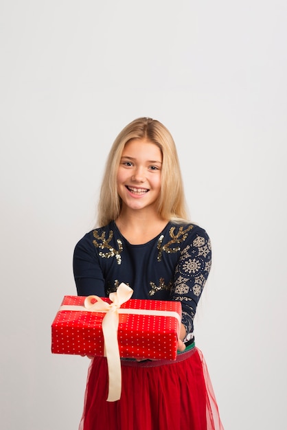 Christmas girl in medium shot