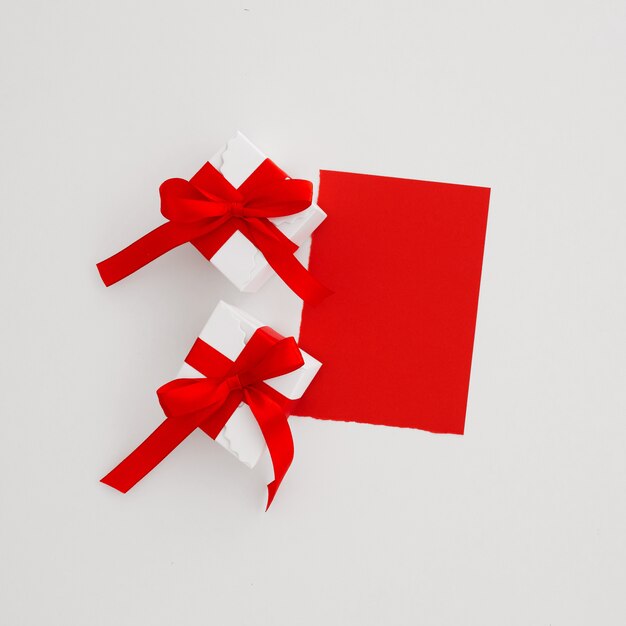 Christmas greeting card with two gifts 