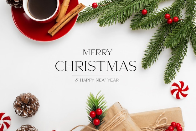 Christmas greeting on a white background