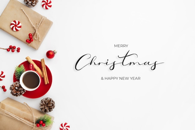 Free photo christmas greeting on a white background