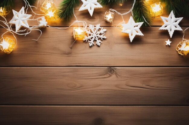 나무 배경 에 빛 과 별 들 이 그려져 있는 크리스마스 이미지