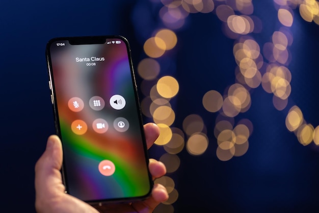Christmas incoming call screen from santa claus