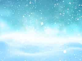 Free photo christmas landscape background with falling snow