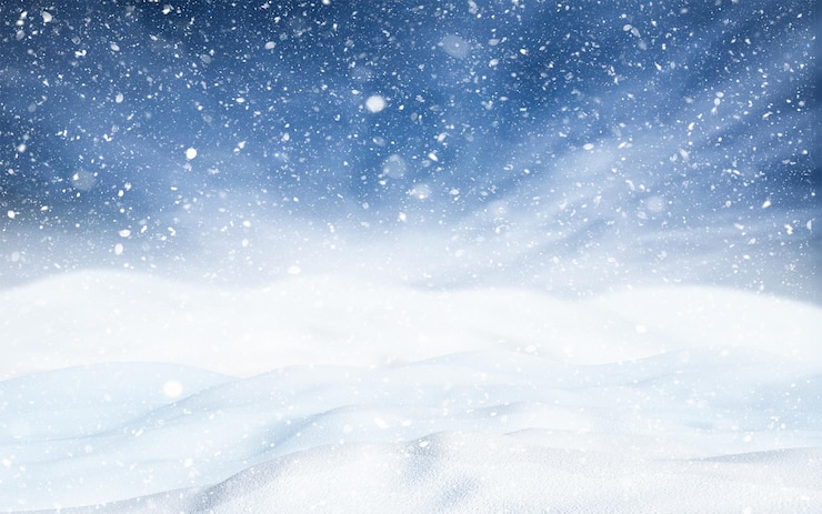 Free Photo christmas landscape with snowflakes falling