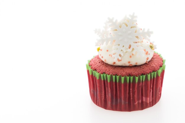 Christmas muffin with decorative snowflake