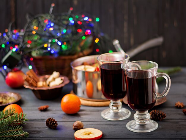 Christmas mulled wine and spices. 